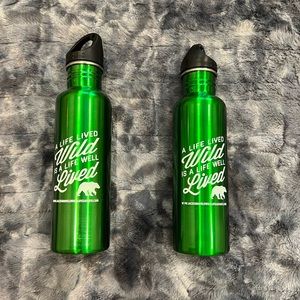Set of 2 Refillable Aluminum Water Bottles
